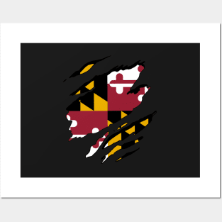 Maryland Flag Rip Away Posters and Art